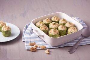 Abobrinha recheada vegetariana